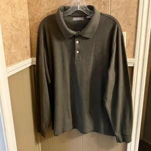 Daniel Cremieux Olive Green Long Sleeve Polo‎ Shirt Men's XL Casual Everyday Top